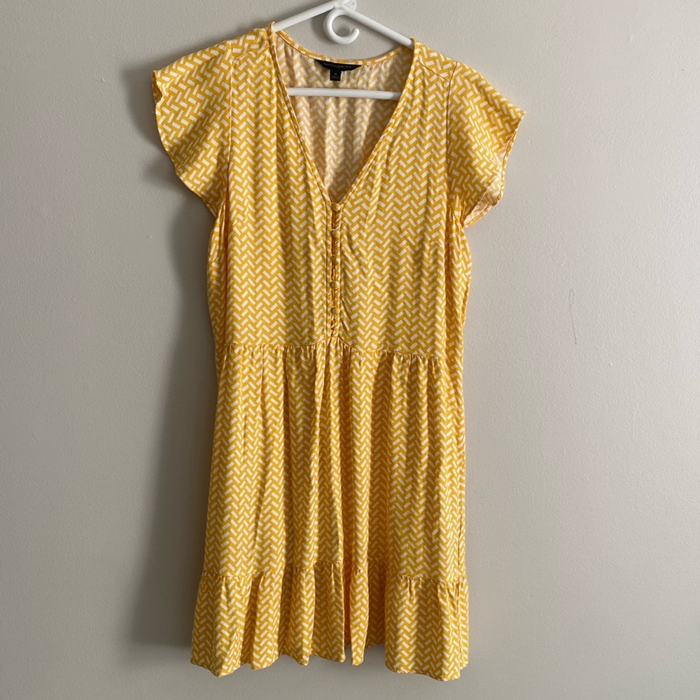 Banana Republic, M, Yellow/White Dress